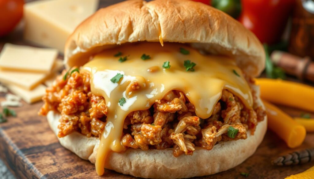 cheesy chicken sloppy joes